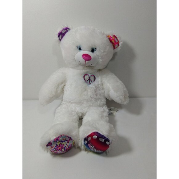 Build A Bear 17” TWINKLE TOES Light Up Ears White Plush bear - Picture 5 of 9